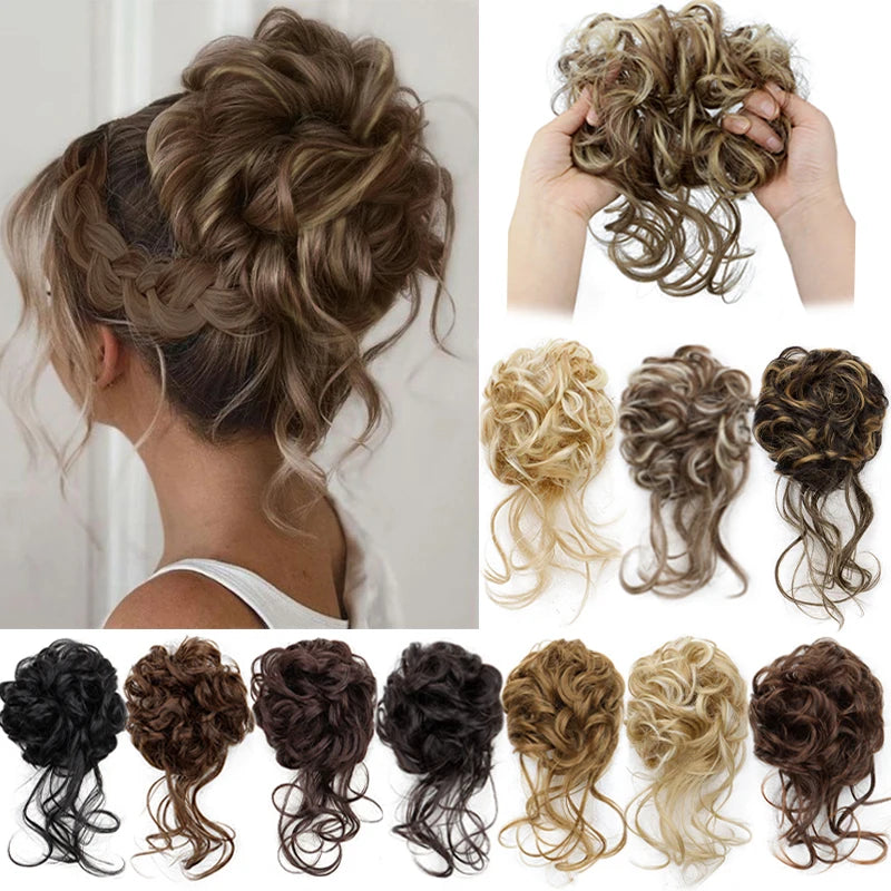 Elastic Rubber Hair Bun Band for Messy Curly Styles - Daily Use