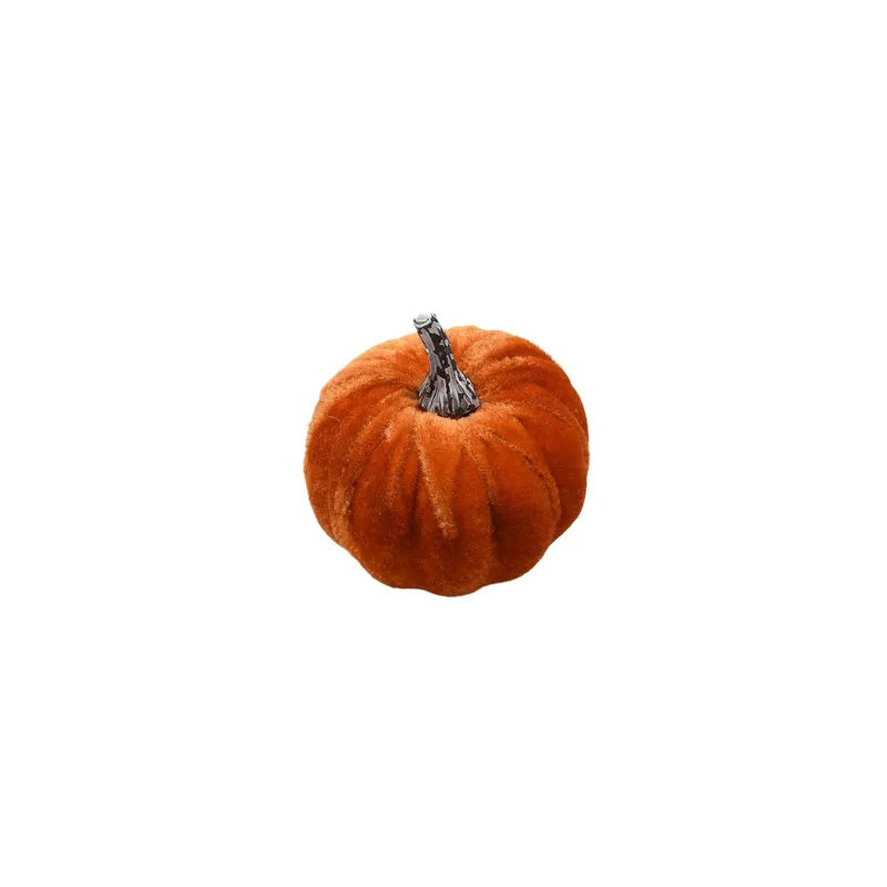 10pcs Velvet Artificial Pumpkin Fall Decor Set for Autumn Halloween Thanksgiving