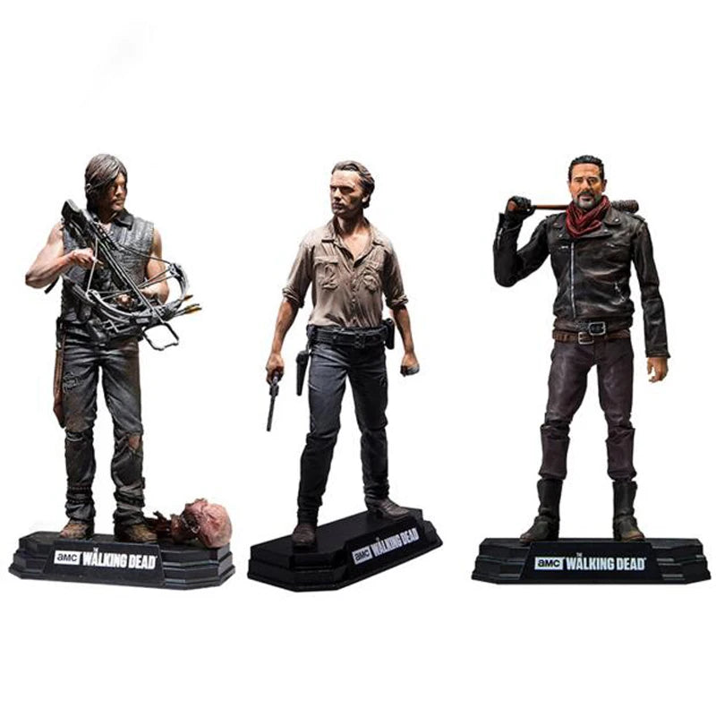 Walking Dead Action Figures Set - Rick, Daryl, Negan PVC Collectible Toys