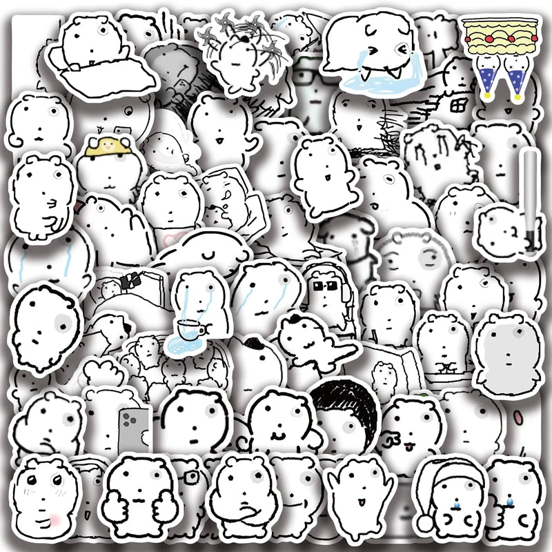 72 Sheets Waterproof Cat Eye Stickers for Water Cups, Phones & Laptops - Cute Animal Decor