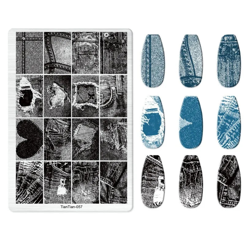 Halloween Nail Stamping Plates Skull Bat Design for Manicure Nail Art Stencil