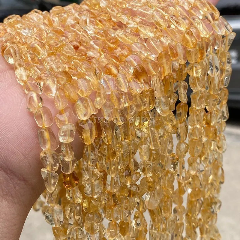 Natural Citrines Bead 6-8mm Irregular Chip Stone for Jewelry Making, Necklace & Bracelet Accessories