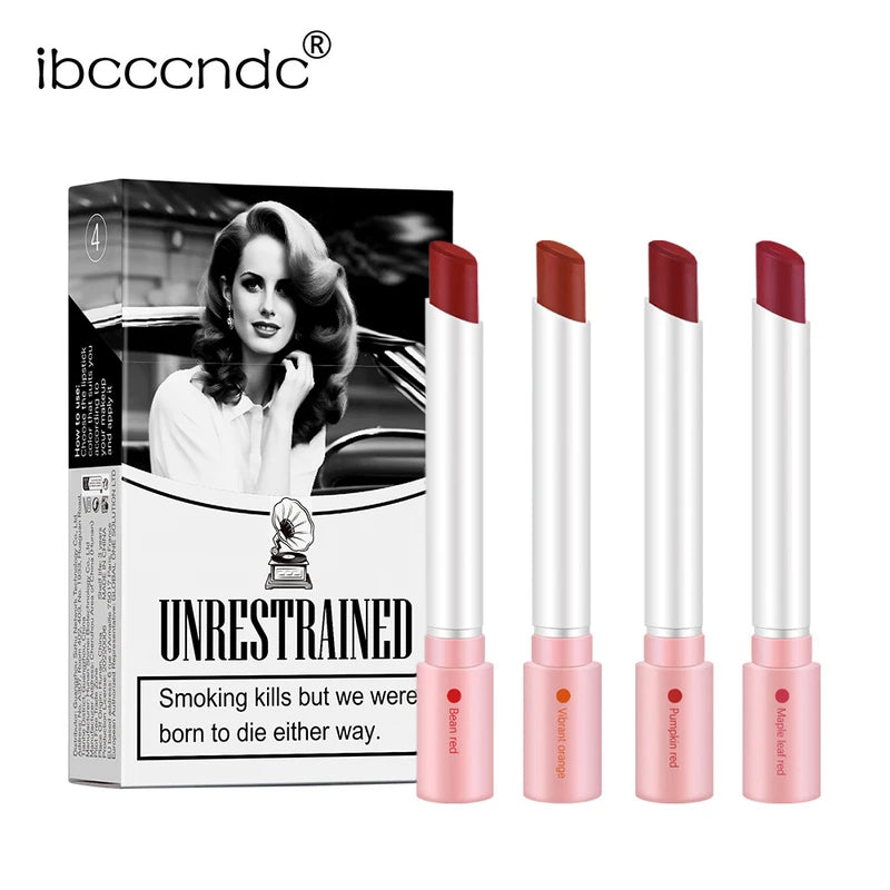4 Color Velvet Matte Waterproof Lip Gloss Set - Long Lasting Lipstick for Women