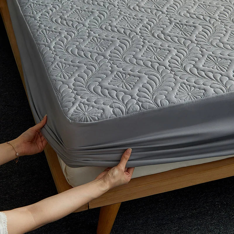 Waterproof Fitted Mattress Cover Quilted Bed Sheet 140x200cm 160x200cm