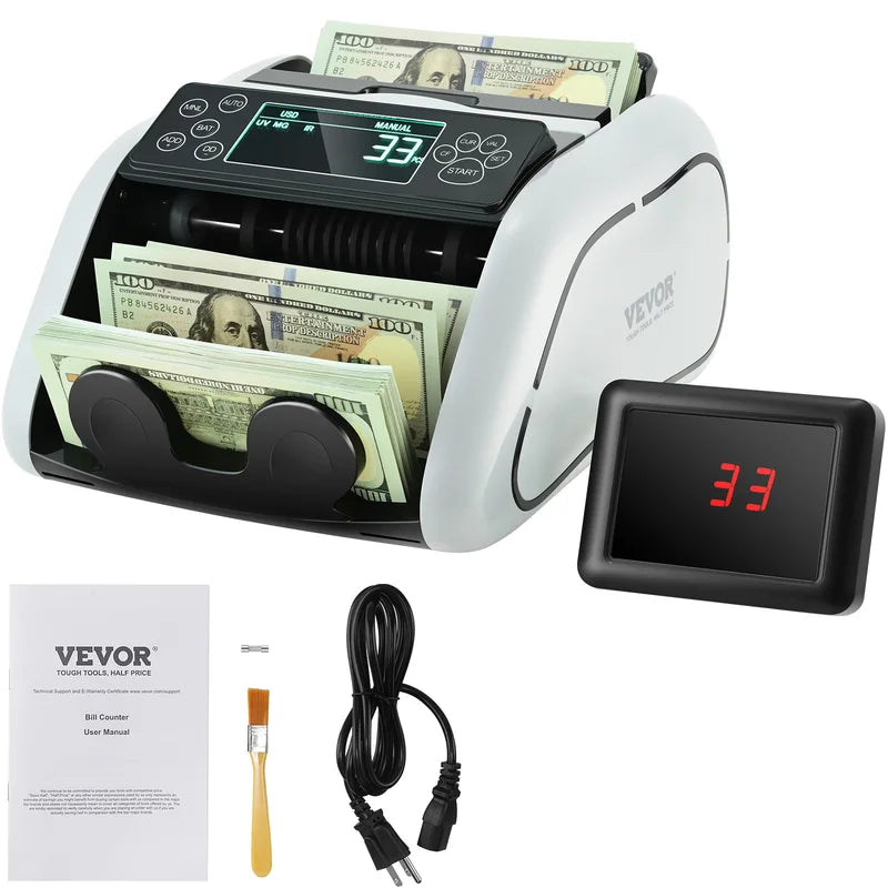 Cash Counter Machine with UV/MG/IR Detection 1000 Bills/Min for Business