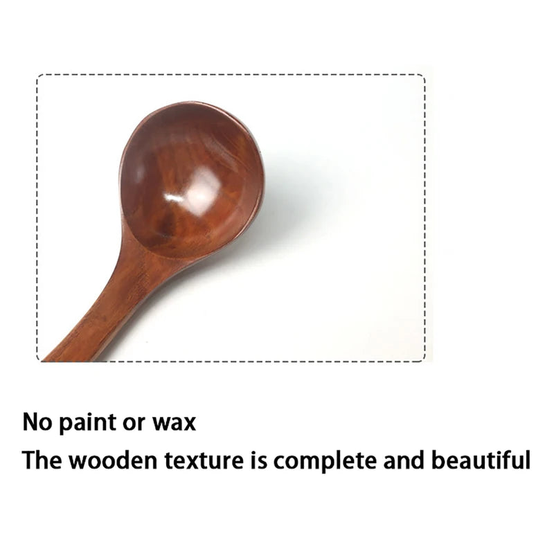 Wooden Soup Ladle Spoon Kitchen Utensils Set Non Stick Pot Cutlery Tableware