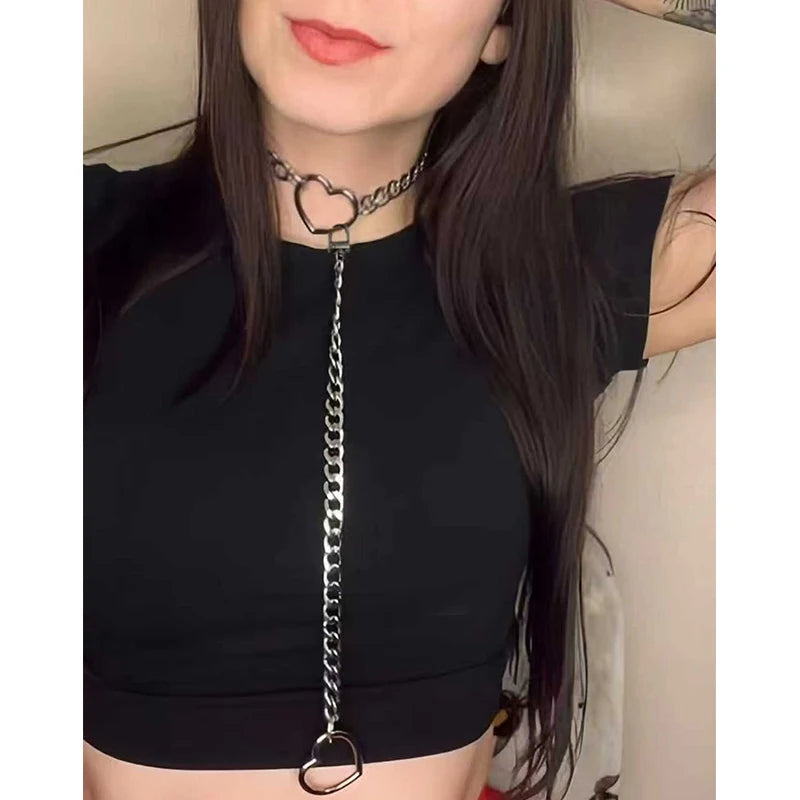 Halloween Gothic PU Leather Necklace for Parties and Costumes