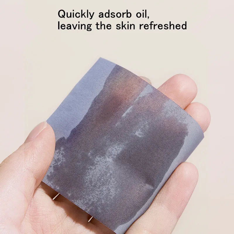 Oil Absorbing Facial Blotting Paper with Mirror - Portable Sebum Control Sheets