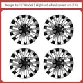 Set of 4 18-Inch Turbine Style Wheel Covers for Tesla Model 3 Highland