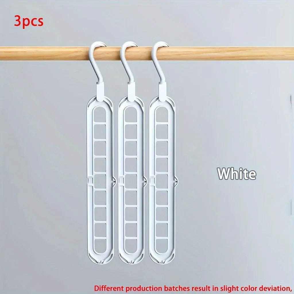 Foldable Clothes Hanger Set - Space-Saving Wardrobe Organizer with Multi-Functional Hooks