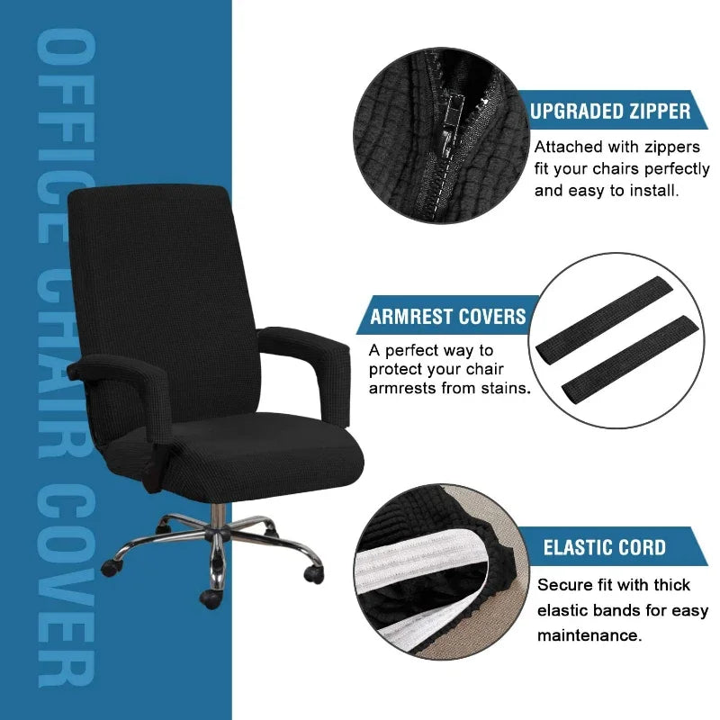 Office Chair Cover M/L Size Removable Seat Protector with Armrest Covers
