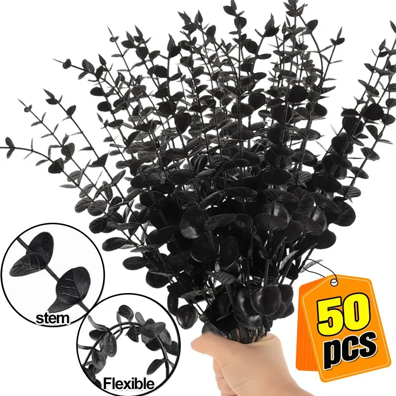 Artificial Eucalyptus Branches 50/10x Halloween Thanksgiving Floral Stems