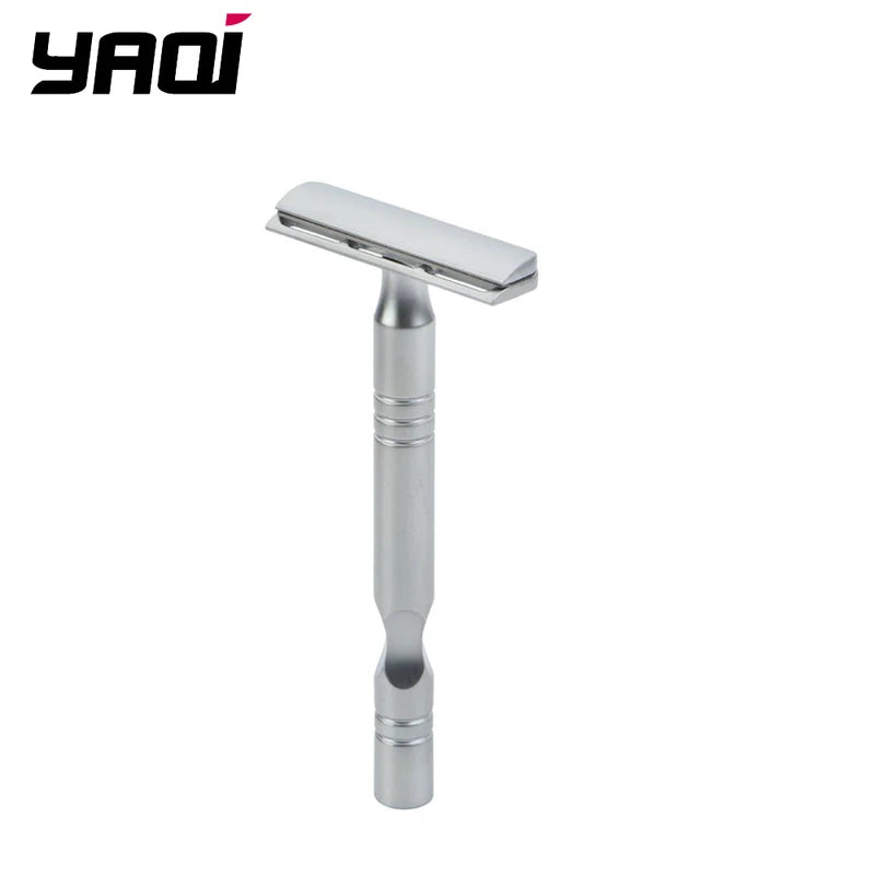Safety Razor with Excalibur Single-Edge Blade - Matte Chrome Men’s Shaving Razor