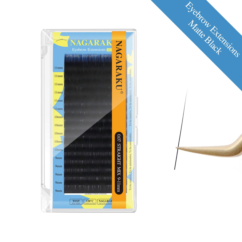 Eyebrow Extensions 16 Lines Straight Curl Soft Natural Look - Multiple Colors & Thicknesses