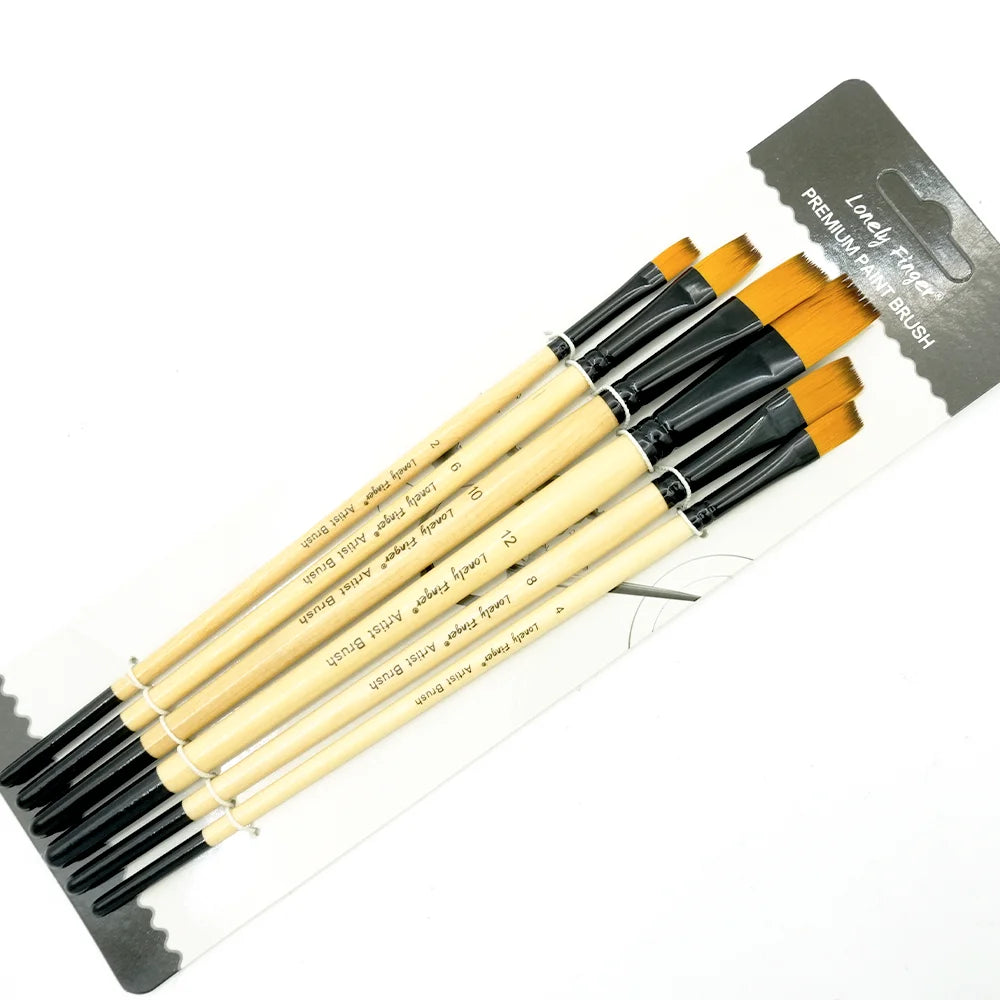 Artist Paint Brush Set - 6/24 Pcs Premium Nylon Hair Paintbrushes for Acrylic, Oil, Watercolor Painting