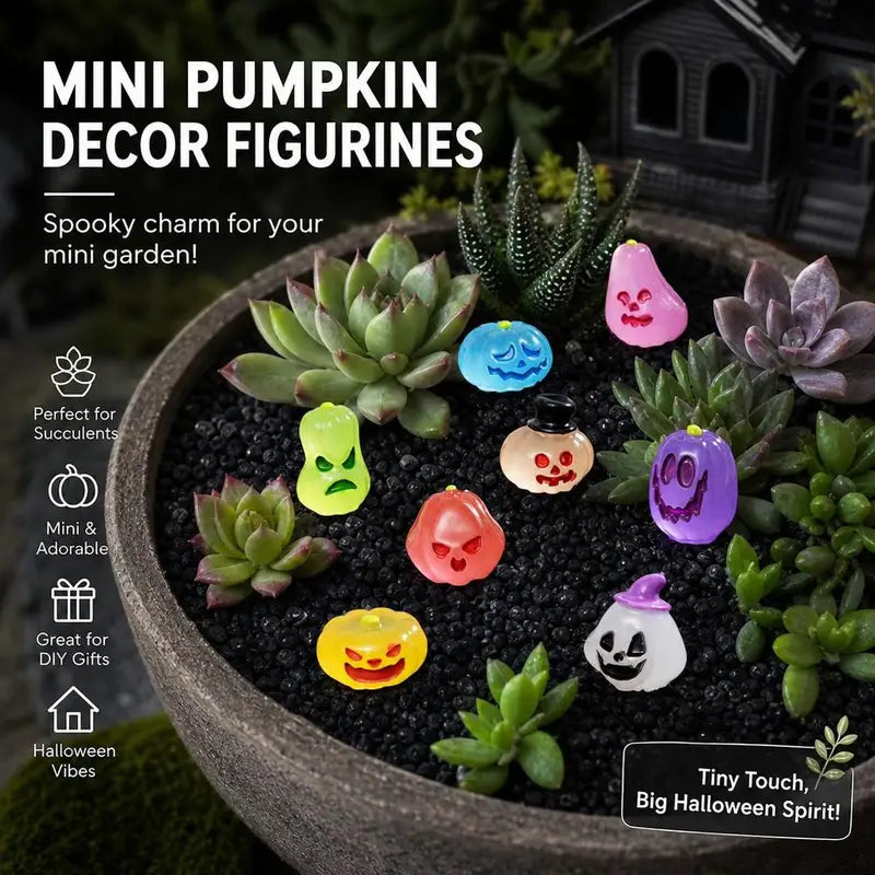Glow in The Dark Halloween Mini Figures Set - 40 Resin Miniature Decor for Crafts & Landscaping