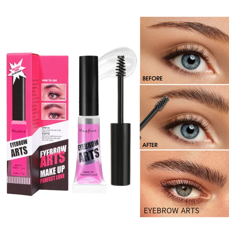 Long-Lasting Waterproof Transparent Eyebrow Gel - Quick-Dry Makeup Fixing