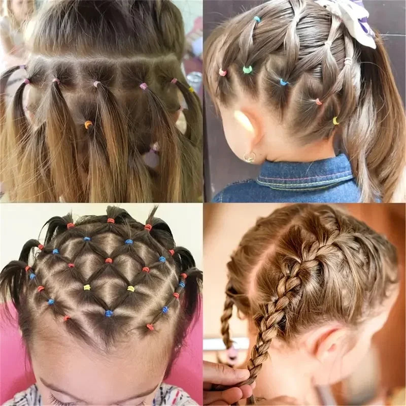 1000pcs Colorful Small Disposable Rubber Bands for Ponytail Hair Holders