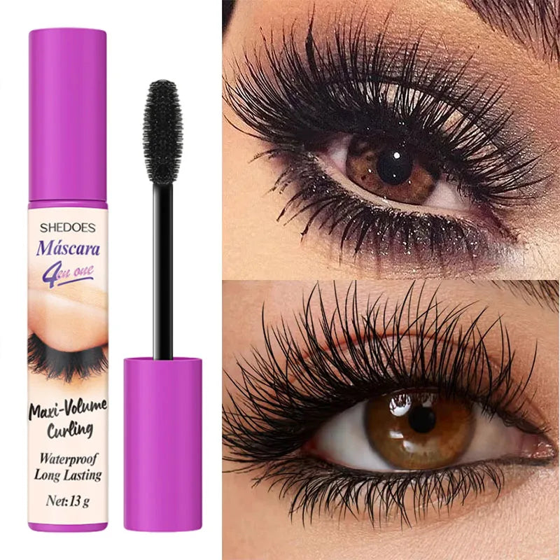 Waterproof 5D Lengthening Mascara for Long-Lasting Silky Lashes - Black