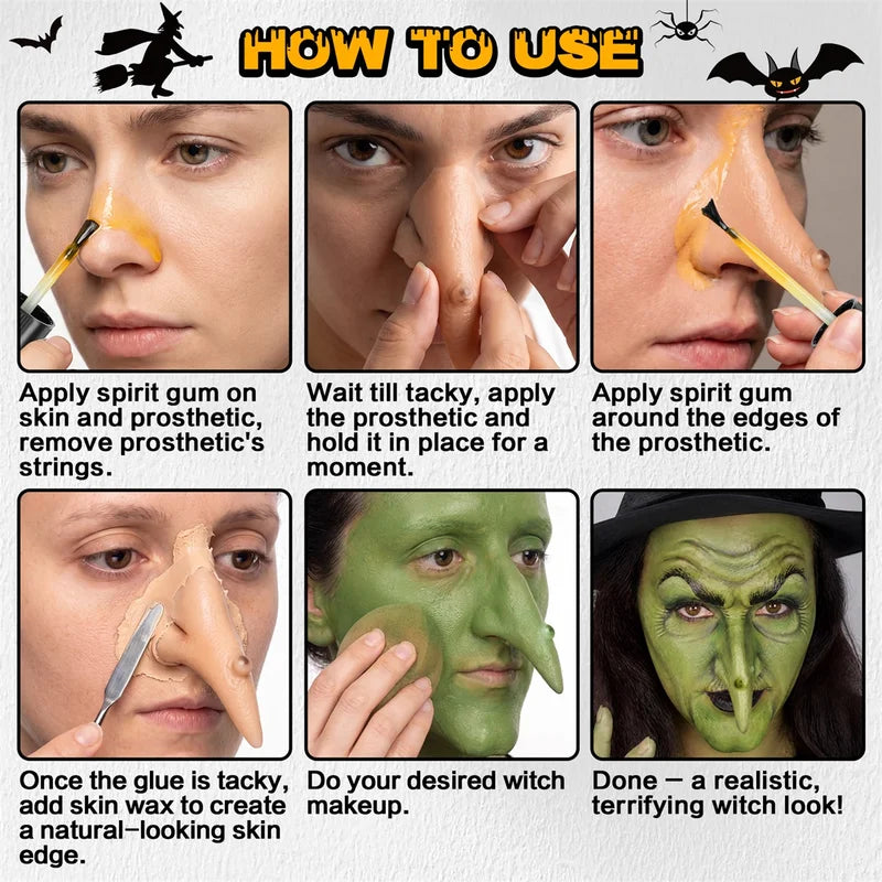 Halloween Makeup Kit with Scar Wax, Spirit Gum, Prosthetic, and Remover - Cosplay & Party