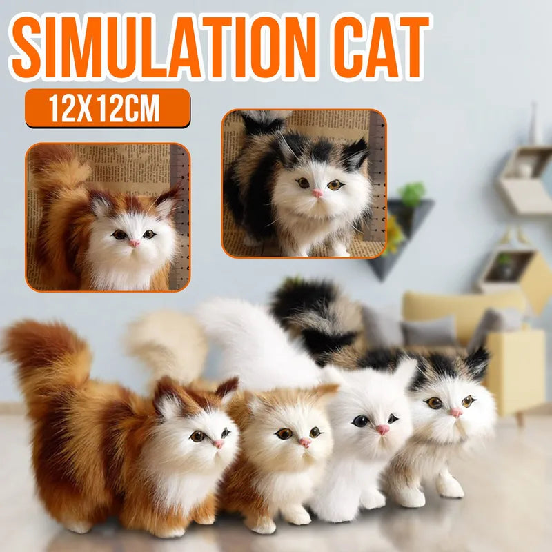 Realistic Plush Cat Toy for Kids and Decor - Soft Stuffed Animal Gift