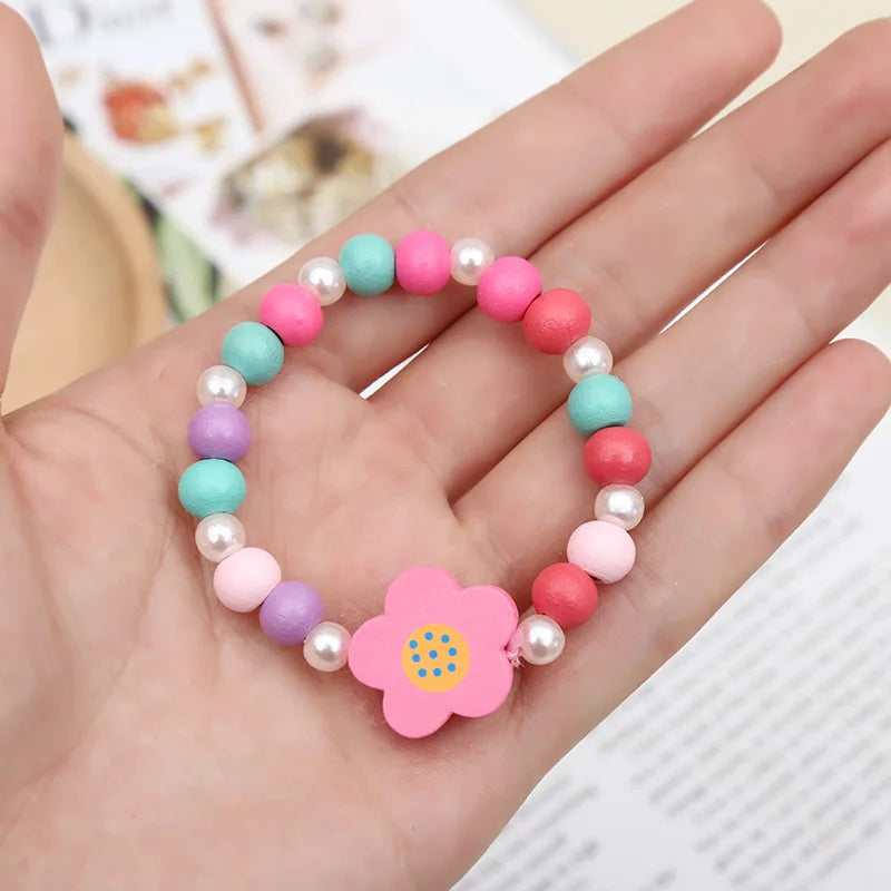 Children's Animal Pattern Beaded Jewelry Set - Necklace & Bracelet Gift