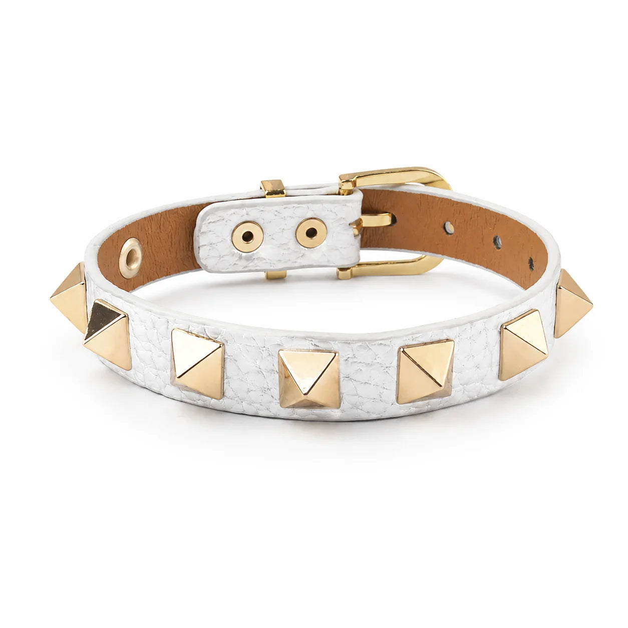 10 Color Punk Leather Bracelet for Women Men - Adjustable Bangle with Rivets & Studs