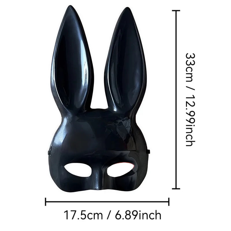 Rabbit Mask Halloween Party Costume Accessory with Long Ears - Multiple Colors
