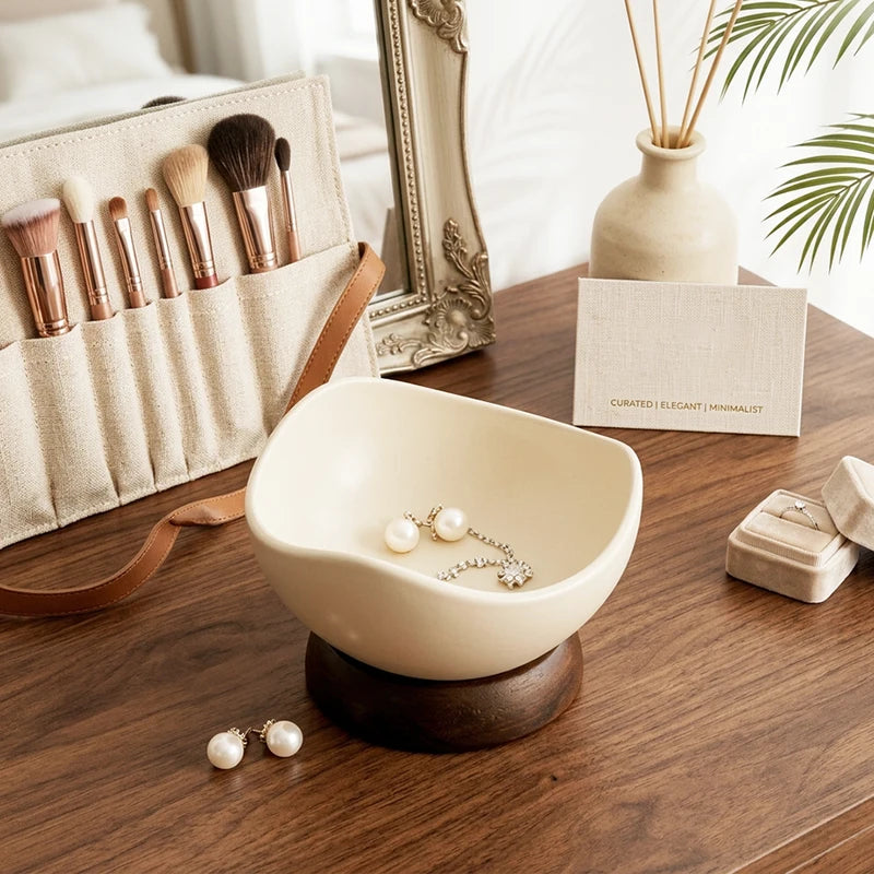 Retro Jewelry Organizer Tray | Ring Dish & Vanity Storage for Earrings Coins