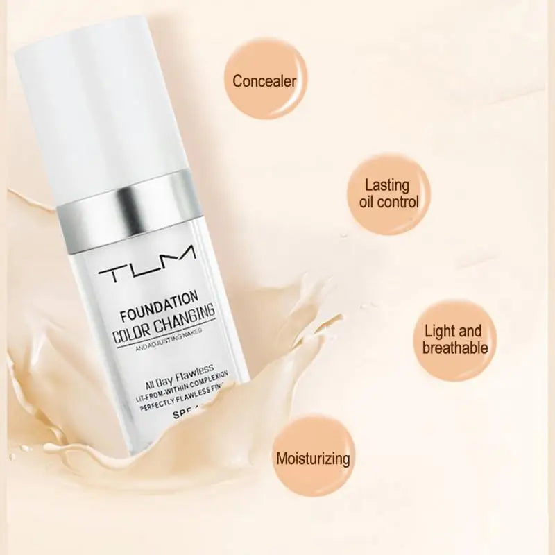 Color Changing Foundation Liquid Matte Makeup Base Hydrating Long Lasting for Natural Finish