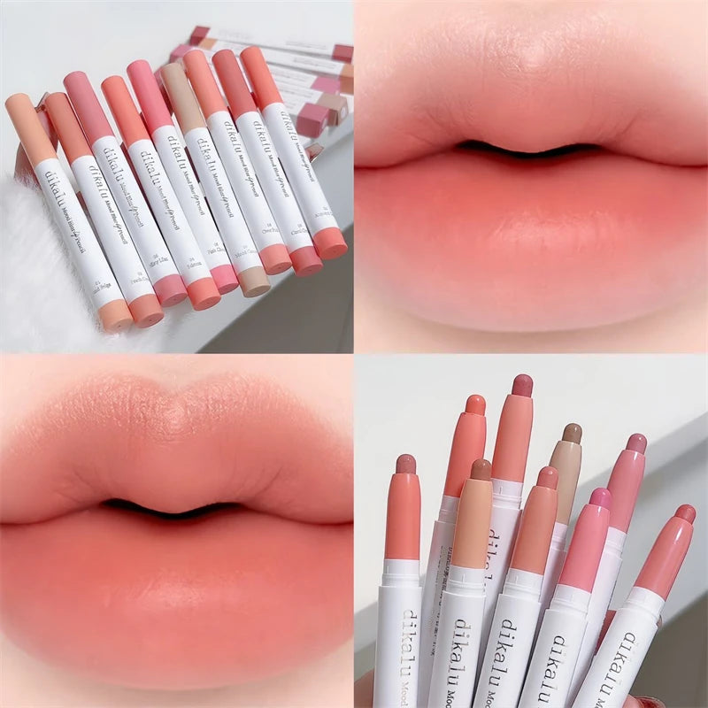 Matte Lip Liner with Lip Gloss Set - Long-Lasting, Non-Stick, Full Size