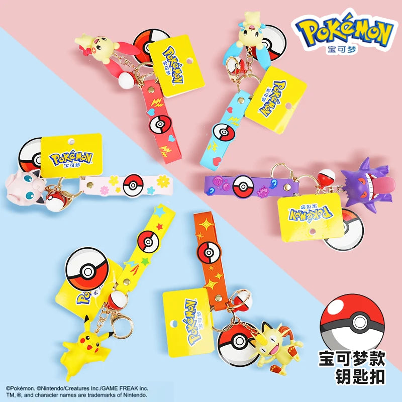 Pokemon Action Figure Keychain Set - Morpeko, Gengar, Meowth, Cubone & More