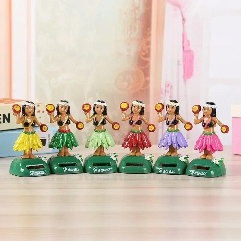 Solar Hula Girl Dancing Toy for Car Dashboard Decor - Hawaii Style Shaking Head Ornament