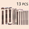 13-Piece Makeup Brush Set with Double-Ended Brushes, Soft Bristles & Aluminum Handles