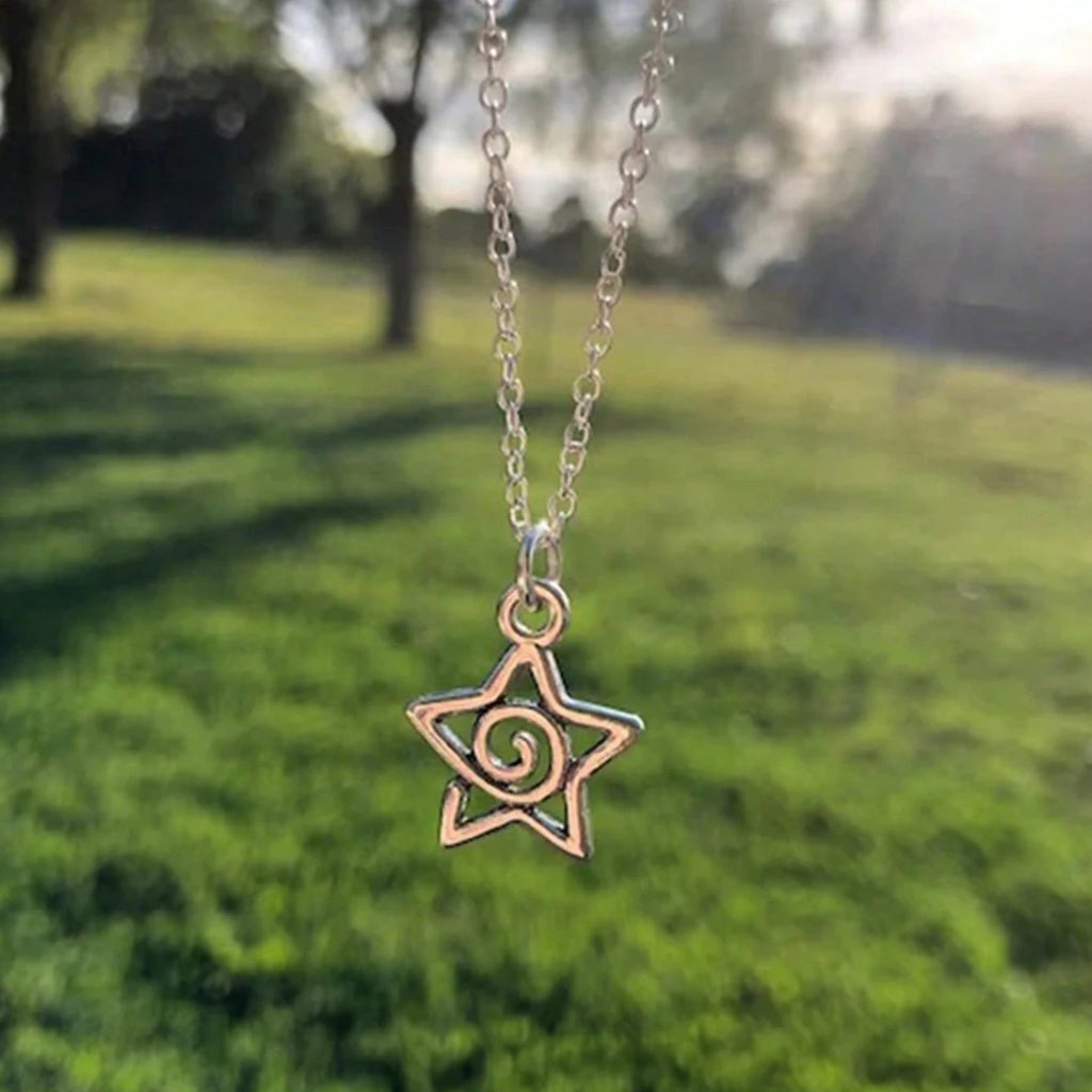 Y2K Silver Star Pendant Necklace for Women Aesthetic Jewelry Gift