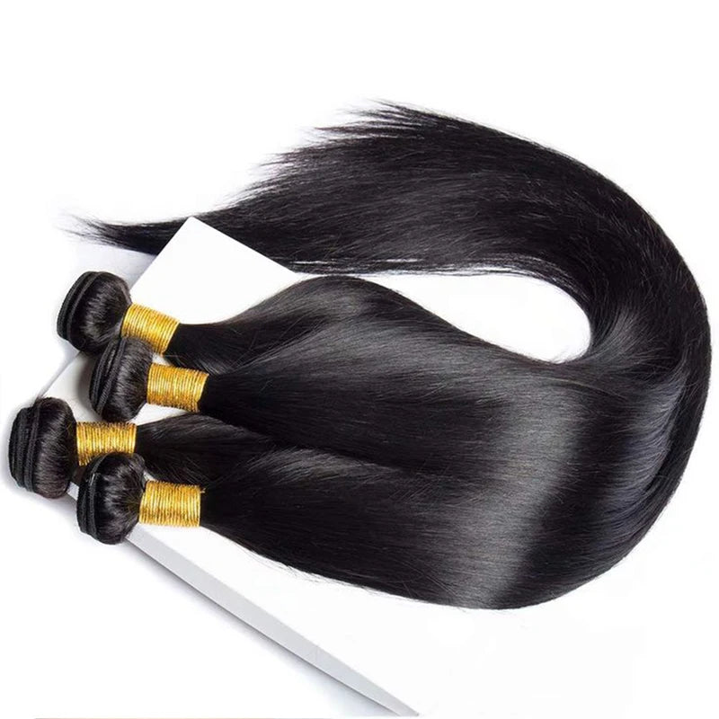 Virgin Human Hair Bundles - Brazilian Straight Hair Extensions 3/6 Pcs