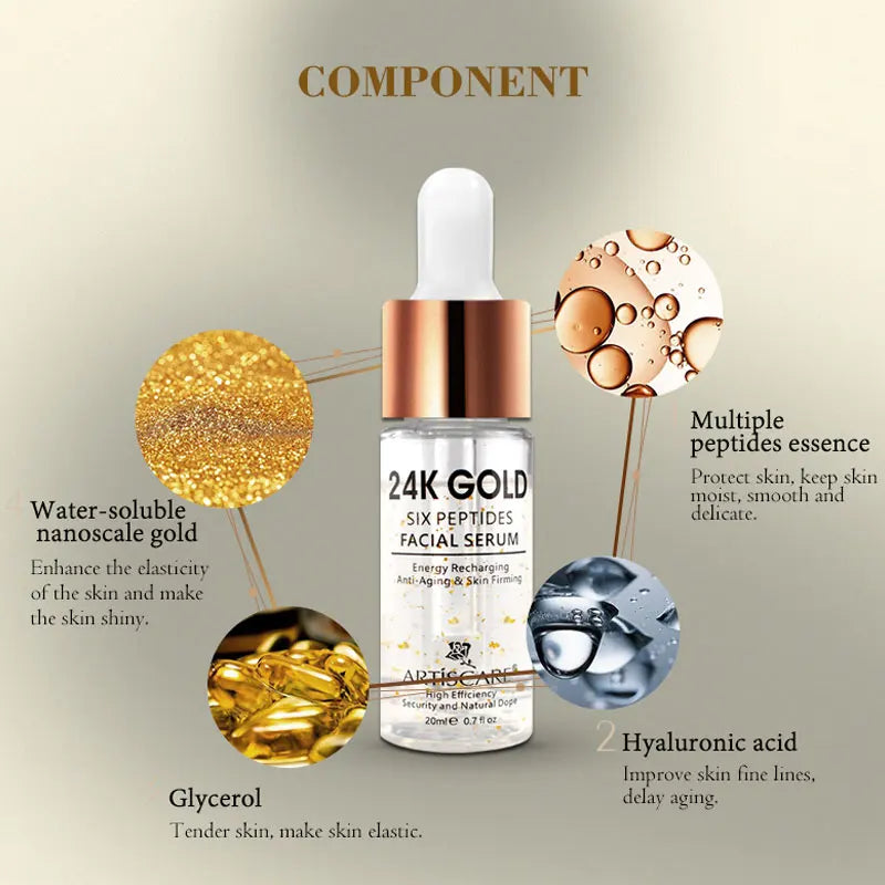 24K Gold & Peptide Face Serum 20ml Anti-Aging