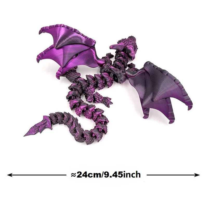 Fantasy Dragon Figurine with Adjustable Wings Resin Art Deco Home Decor