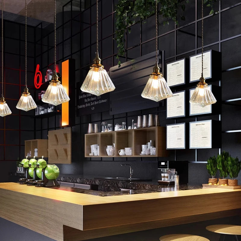 Modern Glass Pendant Light for Kitchen and Dining Room - LED Chandelier for Bedroom & Cafe