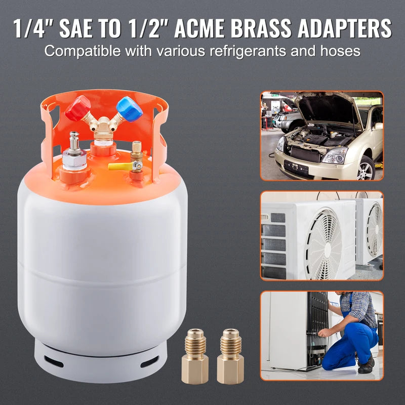 30 lbs Refrigerant Recovery Tank with Float Switch for All Refrigerants HVAC Tool