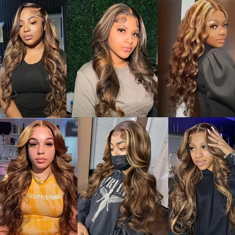 Long Human Hair Wigs with HD Transparent Lace Front Body Wave 13x4 13x6 18-46 Inch