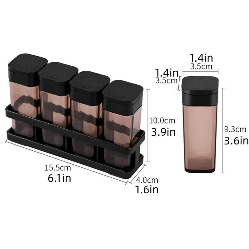 Stackable Spice Organizer Set with Airtight Lids - Space-Saving Kitchen Jars