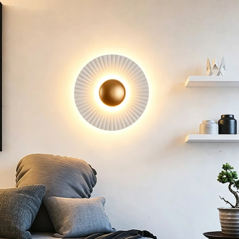 Modern Aluminum Wall Light - LED Disc Shaped Wall Sconce for Living Room & Bedroom