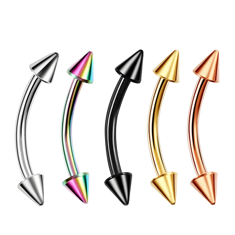 1/5Pcs Body Jewelry Set - Curved Lip, Eyebrow, Navel, Cartilage Piercing Rings