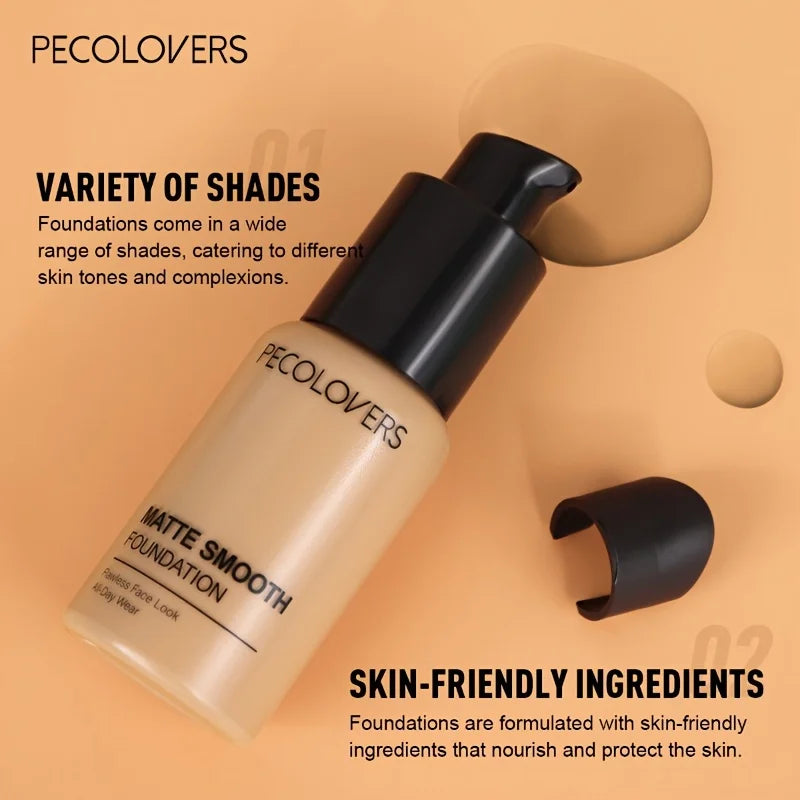 Matte Finish Liquid Foundation - Oil-Control Waterproof Full Coverage Face Makeup