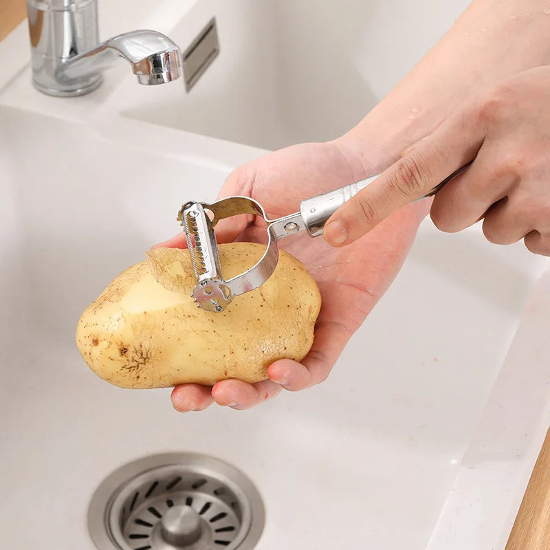 Stainless Steel Vegetable Peeler and Julienne Grater - Multi-Function Kitchen Tool