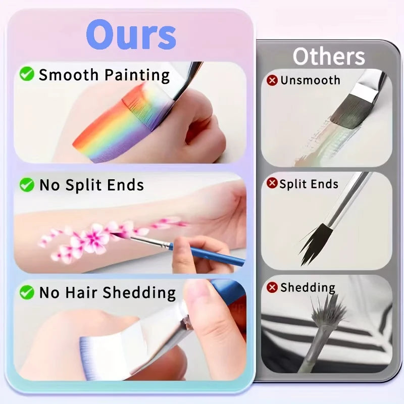 Color Brush Set for Nail Art, Makeup & Painting - Halloween & Christmas Party Essential
