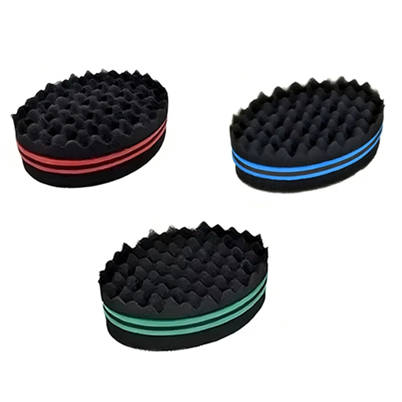 2Pcs Hair Styling Set: Long Stainless Steel Afro Pick Comb & Curling Sponge Brush