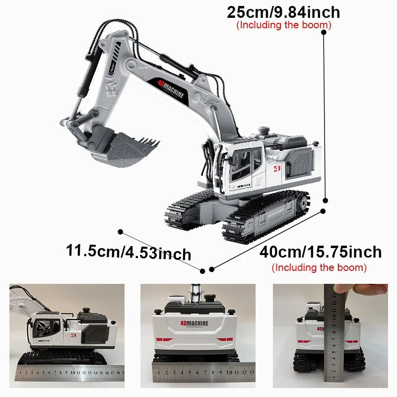 14-Channel RC Excavator Toy - 3-in-1 Remote Control Crawler Truck for Kids