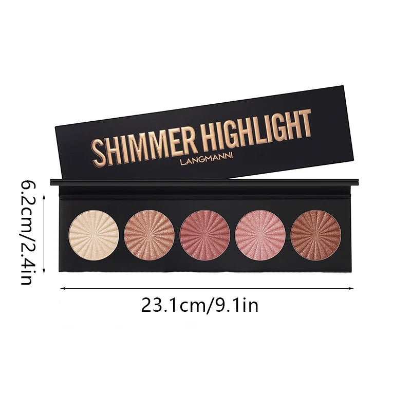 All-in-One Highlighting and Contouring Makeup Palette - 5 Natural Shades